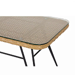 Журнальный столик с столешницей из ротанга и стекла Wicker Tabletop Under Glass варинант исполнения - 2 | Loft Concept в Краснодаре