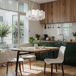 Люстра круглая с подвесными прямоугольными пластинами из стекла Glacier Panels варинант исполнения - 11 | Loft Concept в Краснодаре