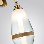 Бра со стеклянным плафоном конусообразной формы и декоративной вставкой из джута Tectona  варинант исполнения - 5 | Loft Concept в Краснодаре