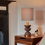 Настольная лампа с белым цилиндрическим абажуром на фигурном основании из полусфер Bewitchment варинант исполнения - 1 | Loft Concept в Краснодаре