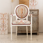 Полукресло из массива бука бежевое с растительным орнаментом Raffael Angel Beige Chair варинант исполнения - 9 | Loft Concept в Краснодаре