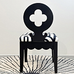 Дизайнерский стул с круглой деревянной спинкой Black and White Clover варинант исполнения - 3 | Loft Concept в Краснодаре