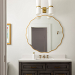 Золотое настенное зеркало Yvon Mirror варинант исполнения - 4 | Loft Concept в Краснодаре