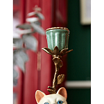 Подсвечник в виде кошки из фарфора с бронзовыми элементами Paradise Cat варинант исполнения - 7 | Loft Concept в Краснодаре