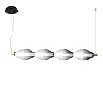 Подвесной светильник линейный в сочетании двух разных фактур стекла Enchanting варинант исполнения - 1 | Loft Concept в Краснодаре