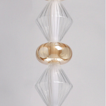 Подвесной светильник с вертикальной композицией из прозрачных и янтарных стеклянных шаров и ромбов Gabriel Scott Luna варинант исполнения - 14 | Loft Concept в Краснодаре