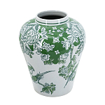 Ваза с зелеными цветочными и птичьими мотивами Vase Inspired by Nature варинант исполнения - 2 | Loft Concept в Краснодаре