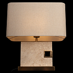 Настольная лампа с прямоугольным основанием из натурального камня c тканевым абажуром Lapis Tiburtinus варинант исполнения - 4 | Loft Concept в Краснодаре