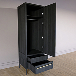 Узкий Шкаф Primo с 2 выдвижными ящиками Черный дуб варинант исполнения - 7 | Loft Concept в Краснодаре