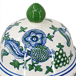 Ваза с крышкой и зелено-голубым цветочным узором на белом фоне Blue & White Ornament варинант исполнения - 3 | Loft Concept в Краснодаре