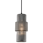 Подвесной светильник со стеклянным рифленым плафоном цилиндрической формы Eliara 13 варинант исполнения - 9 | Loft Concept в Краснодаре