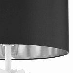 Торшер с декором в виде белого цветка магнолии на каркасе и черным абажуром White Magnolia варинант исполнения - 3 | Loft Concept в Краснодаре