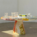 Дизайнерский журнальный стол с цветным орнаментом Unyly варинант исполнения - 2 | Loft Concept в Краснодаре