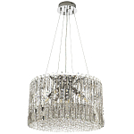Круглая люстра с металлическими и хрустальными подвесками Bonnay Crystal Chrome Chandelier варинант исполнения - 4 | Loft Concept в Краснодаре
