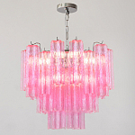 Элитная Люстра Textured Glass Pink Chandelier Ярко Розовое стекло варинант исполнения - 3 | Loft Concept в Краснодаре
