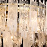 Люстра круглая с прозрачными стержнями разной длины Textured Glass Chandelier варинант исполнения - 5 | Loft Concept в Краснодаре