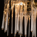 Люстра подвесная круглая в виде ветвей деревьев бронзового цвета с прозрачными подвесками-каплями Droplet Chandelier варинант исполнения - 6 | Loft Concept в Краснодаре