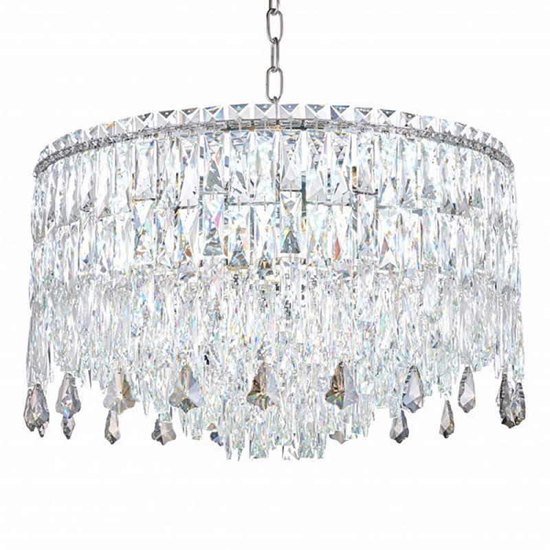 Люстра круглая с хрустальными подвесками на серебряном каркасе Roul Crystal Light Хром Прозрачный Люстра круглая с хрустальными подвесками на серебряном каркасе Roul Crystal Light Хром Прозрачный в Краснодаре | Loft Concept