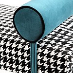 Банкетка Banquette PIED DE POULE с принтом гусиная лапка и синими подлокотниками  варинант исполнения - 3 | Loft Concept в Краснодаре