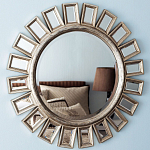 Зеркало-солнце в серебряной раме Silver Sun варинант исполнения - 1 | Loft Concept в Краснодаре