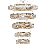 Многоярусная Люстра Elizabeth Золото Вертикальная композиция из пяти хрустальных светильников варинант исполнения - 1 | Loft Concept в Краснодаре