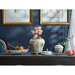 Кувшин с цветочным рисунком и бронзовой ручкой Blue Garden варинант исполнения - 4 | Loft Concept в Краснодаре