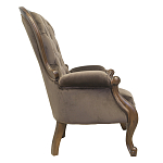 Кресло с мягкой обивкой из коричневого велюра на 4-х деревянных ножках Evelyn Classical Armchair варинант исполнения - 1 | Loft Concept в Краснодаре