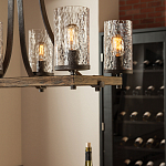 Люстра подвесная с восемью прозрачными стеклянными цилиндрическими плафонами в стиле лофт Feiss варинант исполнения - 8 | Loft Concept в Краснодаре