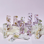 Подставка для телефона из эпоксидной смолы с цветами белая Epoxy Flowers Phone Stand White варинант исполнения - 4 | Loft Concept в Краснодаре