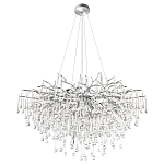 Люстра подвесная с прозрачными стеклянными подвесками в форме капель Диаметр 100 см Droplet Chandelier варинант исполнения - 14 | Loft Concept в Краснодаре