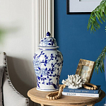 Ваза с крышкой и синим цветочным узором Blue & White Ornament  варинант исполнения - 8 | Loft Concept в Краснодаре