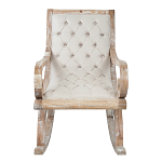 Кресло-качалка с мягкой обивкой из льна Ella Armchair beige варинант исполнения - 1 | Loft Concept в Краснодаре