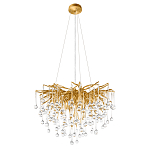 Люстра подвесная с прозрачными стеклянными подвесками в форме капель Диаметр 60 см Droplet Chandelier варинант исполнения - 2 | Loft Concept в Краснодаре