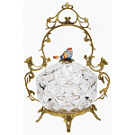 Конфетница с бронзовой ручкой и фарфоровой птичкой на крышке Eden Garden варинант исполнения - 1 | Loft Concept в Краснодаре