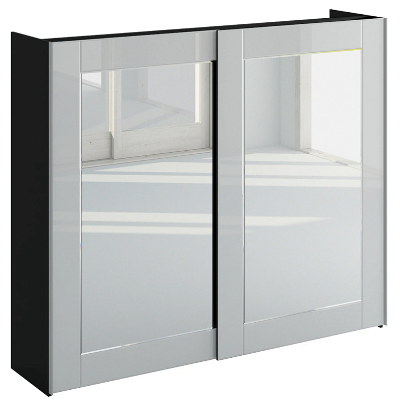 Шкаф-купе White Crystal Черный Белый Зеркало в Краснодаре | Loft Concept 