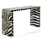 Консоль Дизайнерская Kenya Console ZEBRA Bone Inlay black варинант исполнения - 3 | Loft Concept в Краснодаре