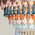 Люстра круглая с декором из разноцветных элементов в виде листьев Changing Seasons варинант исполнения - 8 | Loft Concept в Краснодаре