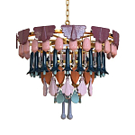 Люстра круглая с декором из разноцветных элементов в виде листьев Changing Seasons варинант исполнения - 10 | Loft Concept в Краснодаре