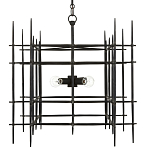 Люстра черная квадратной остроконечной формы Black Square варинант исполнения - 3 | Loft Concept в Краснодаре