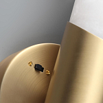 Бра с вытянутым цилиндрическим плафоном из белого алебастра на круглом основании Латунь Cryptocrystalline Stone варинант исполнения - 3 | Loft Concept в Краснодаре