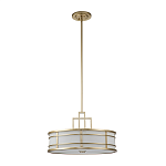 Подвесной светильник цвета латунь с белым матовым плафоном с геометрическим рисунком Feiss варинант исполнения - 2 | Loft Concept в Краснодаре