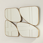 Зеркало в ассиметричной раме золотистого цвета Chaotic варинант исполнения - 3 | Loft Concept в Краснодаре