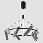 Люстра круглая с 9-ю цилиндрическими плафонами на магнитном креплении Bronze Concert варинант исполнения - 4 | Loft Concept в Краснодаре