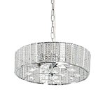 Люстра круглая на цепи цвета хром с прозрачными рельефными хрустальными пластинами Textured Glass Chandelier варинант исполнения - 1 | Loft Concept в Краснодаре