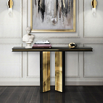 Консоль чёрная с позолоченной центральной частью Beyond Console варинант исполнения - 4 | Loft Concept в Краснодаре
