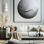 Подвесной светильник белого цвета с тремя геометрическими плафонами Alora Mood варинант исполнения - 7 | Loft Concept в Краснодаре