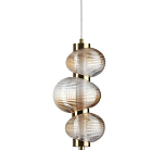 Подвесной светильник с 3-мя рифлеными стеклянными шарами Marcelh Light варинант исполнения - 1 | Loft Concept в Краснодаре