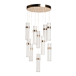 Люстра каскадная с прозрачными цилиндрическими плафонами Jenae Glass Tube Lighting варинант исполнения - 2 | Loft Concept в Краснодаре