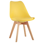 Стул с основой из пластика и мягким сиденьем Arvika Yellow варинант исполнения - 1 | Loft Concept в Краснодаре