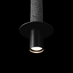 Подвесной светильник с узким цилиндрическим плафоном и черным металлическим декором Concrete Pipe варинант исполнения - 7 | Loft Concept в Краснодаре